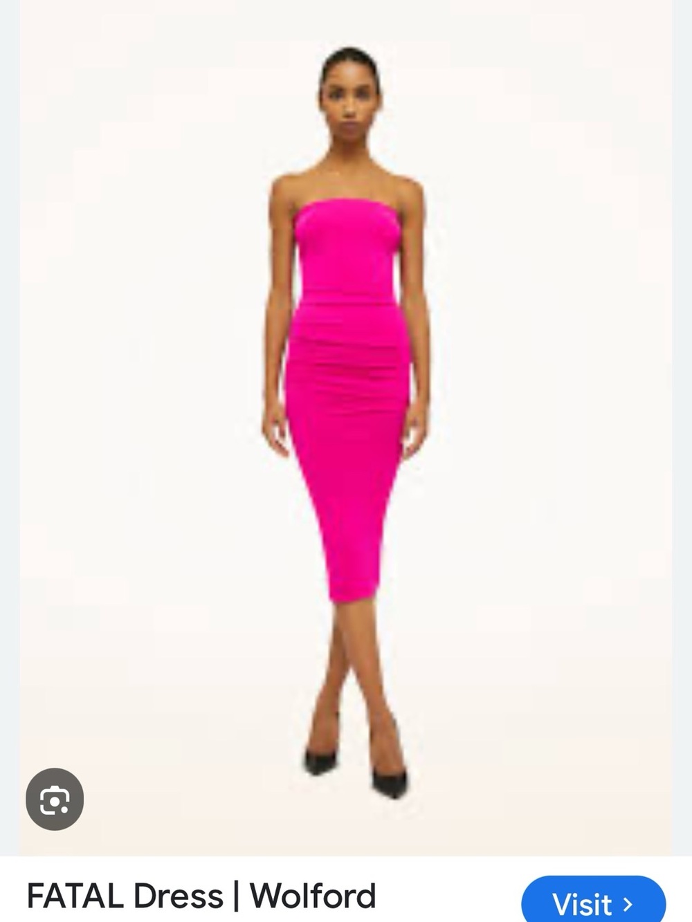 Wolford Strapless Midi Dress in Fuchsia xs flawless.
